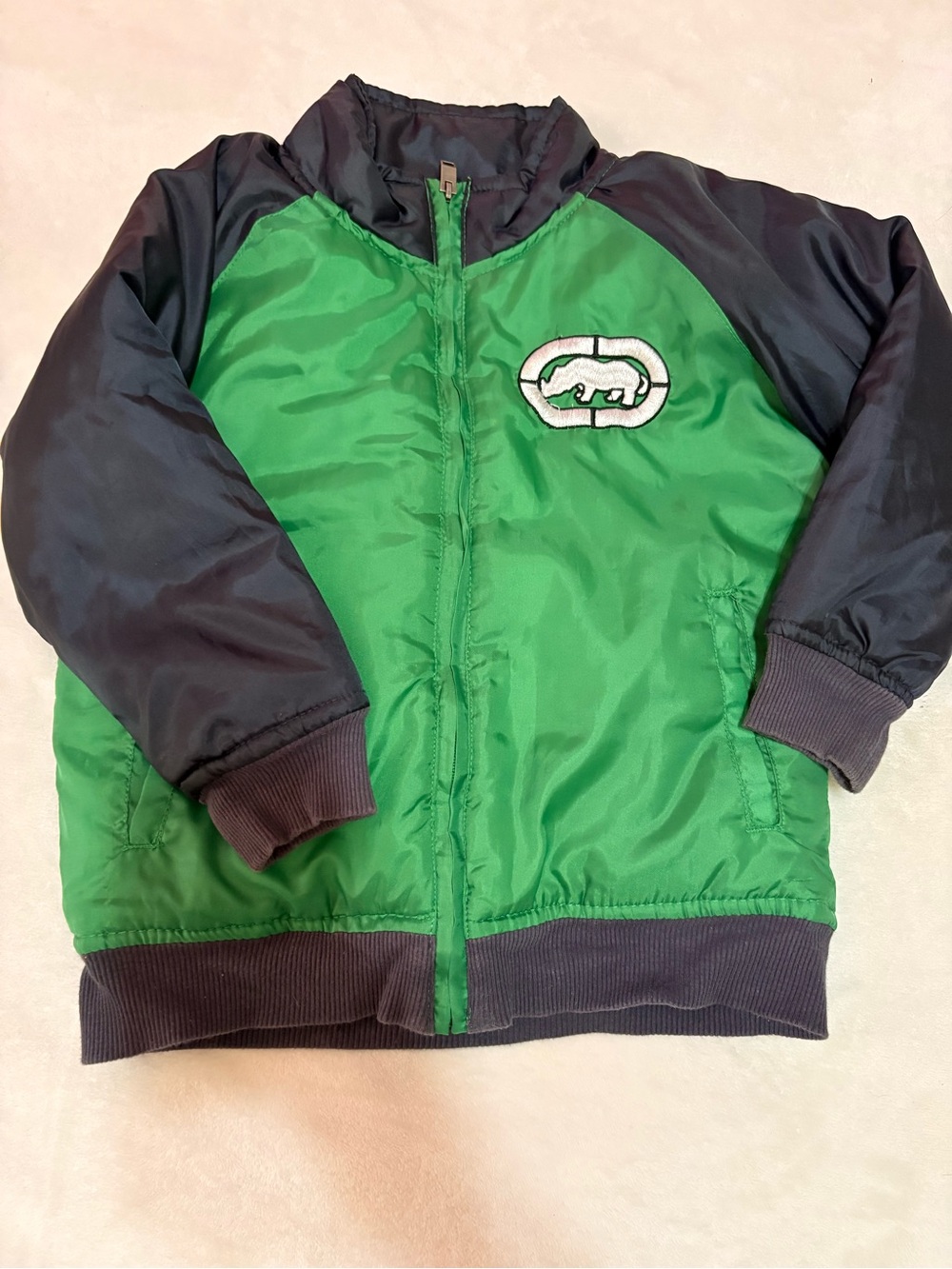 Echo Unltd Kids Green and black Jacket with Rhino Patch